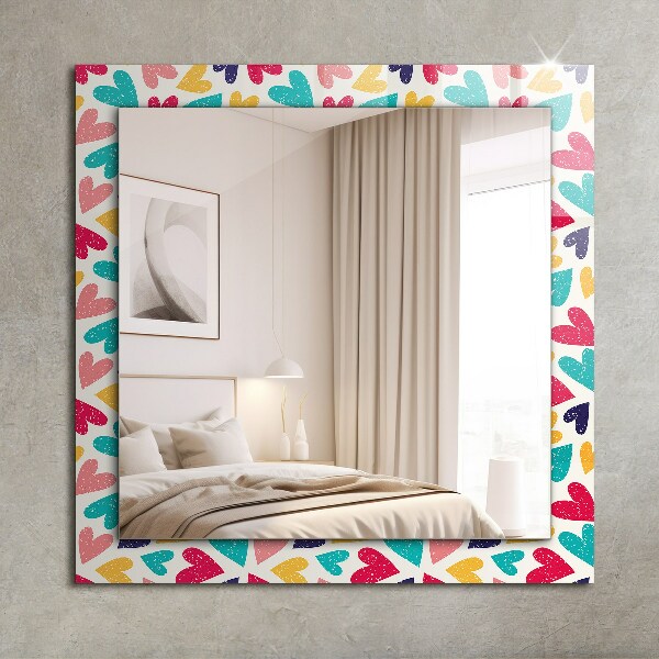 Decorative mirror Coloured hearts