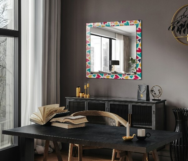Decorative mirror Coloured hearts