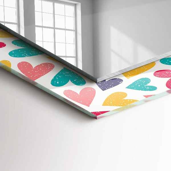 Decorative mirror Coloured hearts