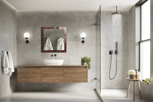 Wall mirror decor Poppy flowers