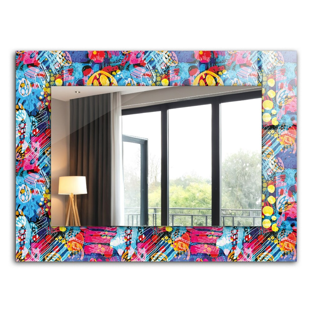 Wall mirror design Colourful abstract motif