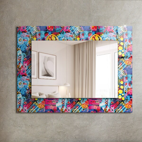 Wall mirror design Colourful abstract motif