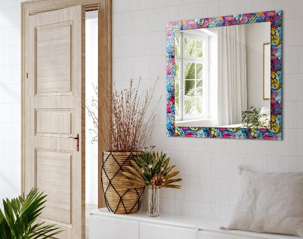 Wall mirror design Colourful abstract motif