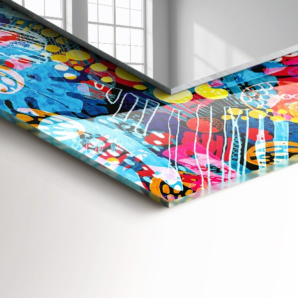 Wall mirror design Colourful abstract motif