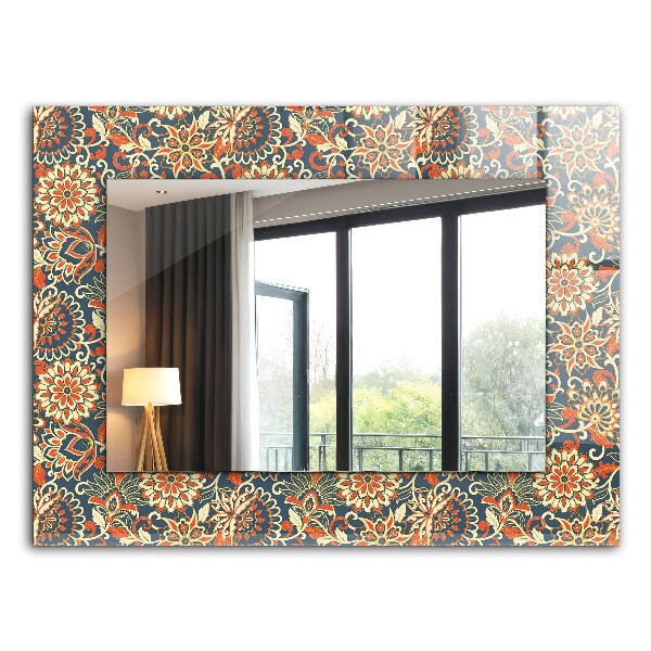 Wall mirror decor Floral pattern on background