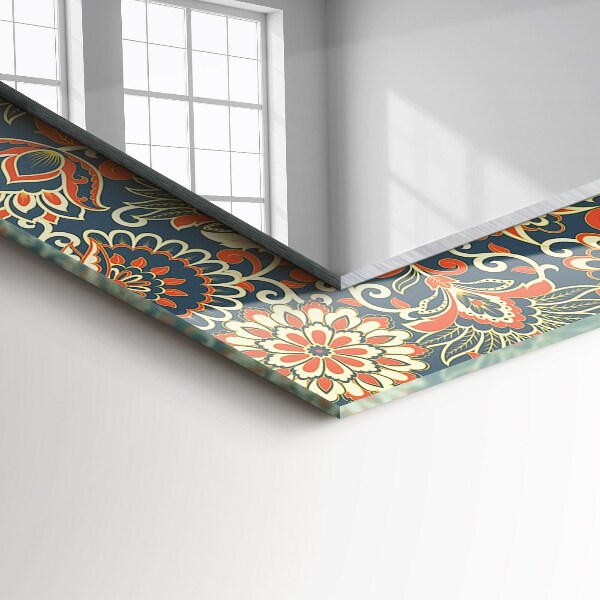 Wall mirror decor Floral pattern on background