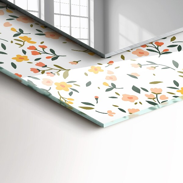 Mirror frame with print Floral pattern on a fabric