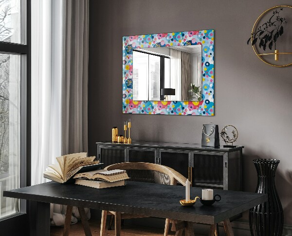 Wall mirror design Colourful abstract motifs