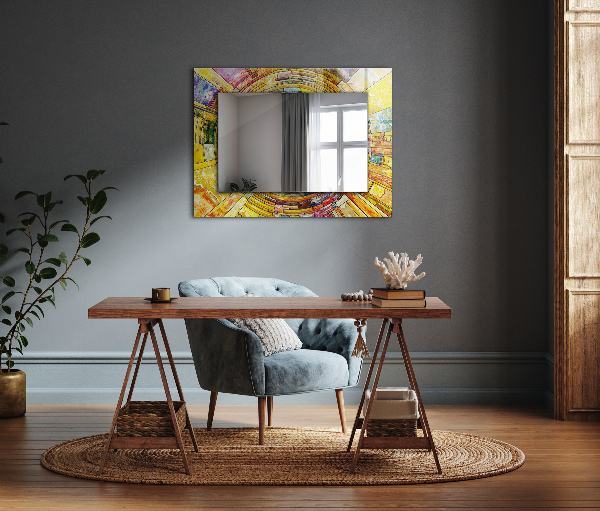 Printed mirror Abstract colourful mosaic