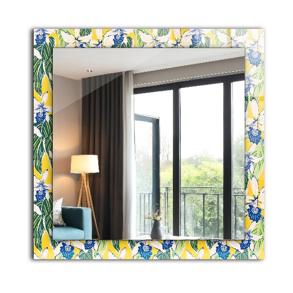 Wall mirror design Flowers and leaves