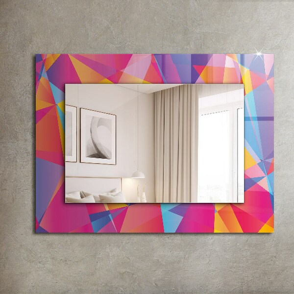Decorative mirror Coloured geometric motifs