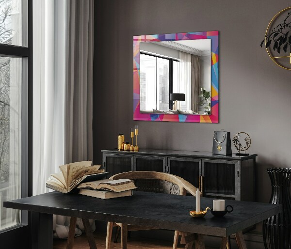 Decorative mirror Coloured geometric motifs