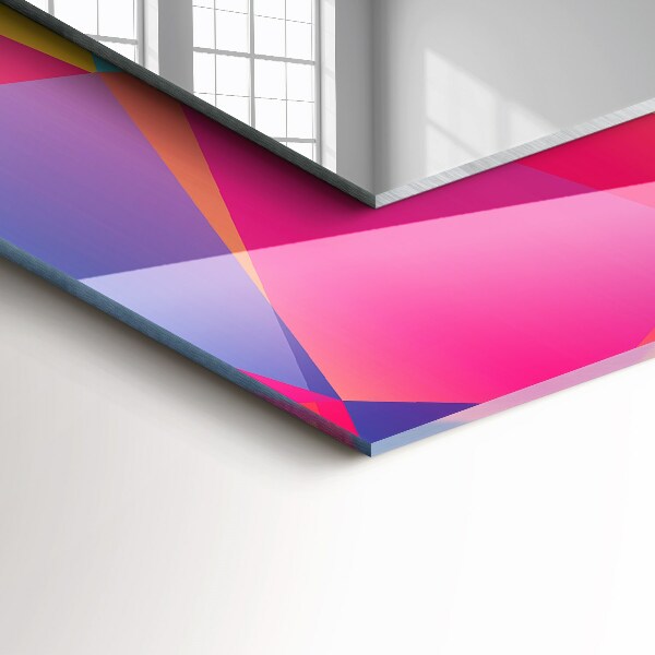 Decorative mirror Coloured geometric motifs