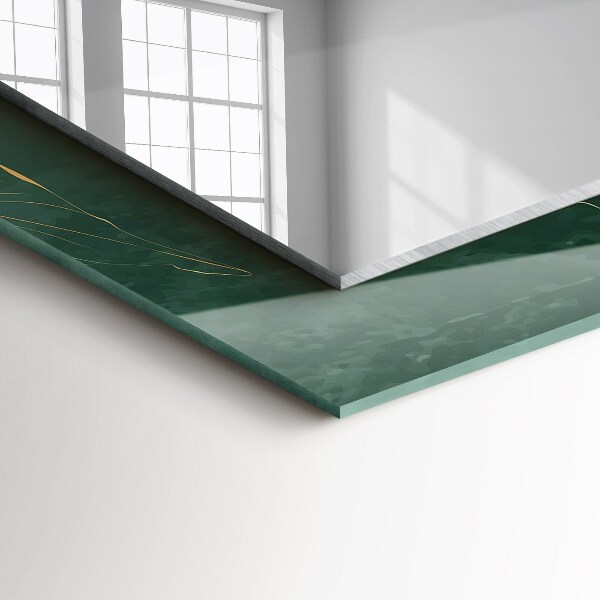 Printed mirror Green and golden leaves