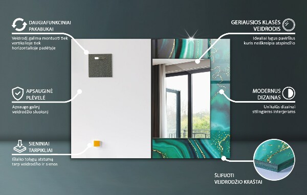 Wall mirror design Patterned tiles