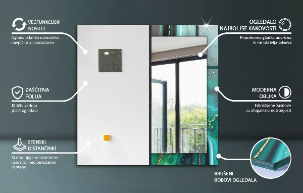 Wall mirror design Patterned tiles