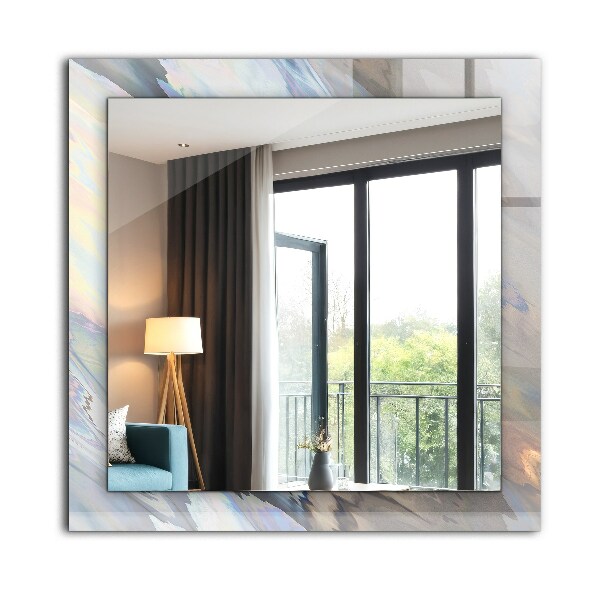Decorative mirror Coloured abstract motifs