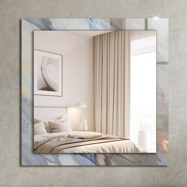 Decorative mirror Coloured abstract motifs
