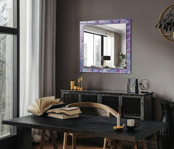Mirror frame with print Coloured transparent cubes