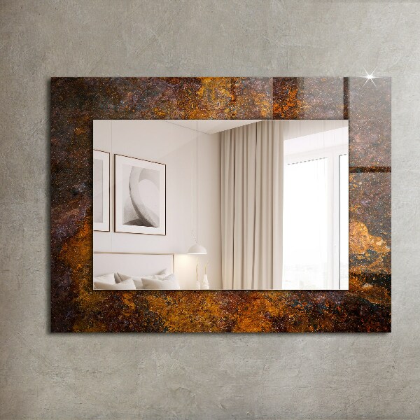 Wall mirror decor Rusty metal surface