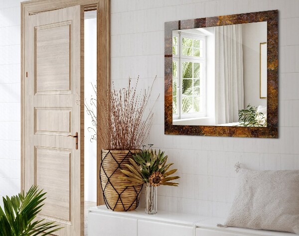 Wall mirror decor Rusty metal surface
