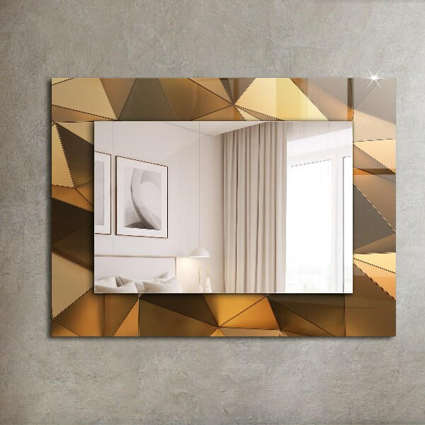Wall mirror design Golden geometric motifs