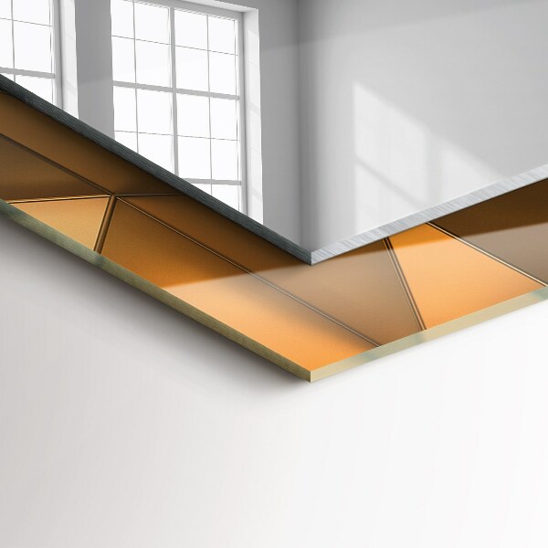 Wall mirror design Golden geometric motifs