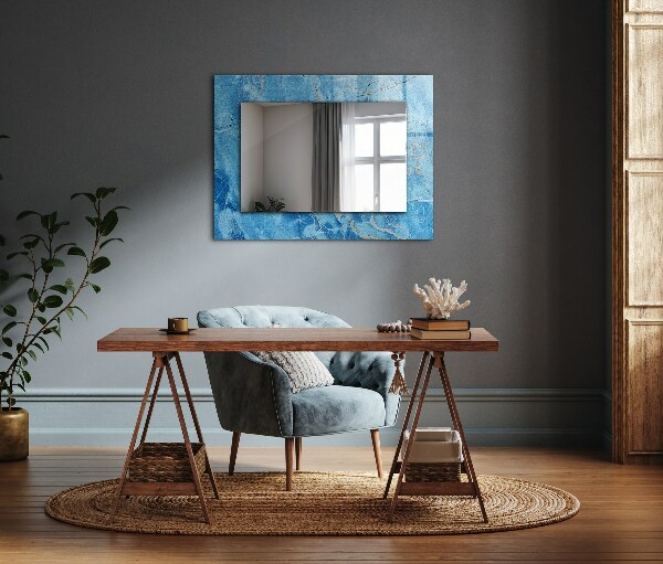 Printed mirror Blue marble designs