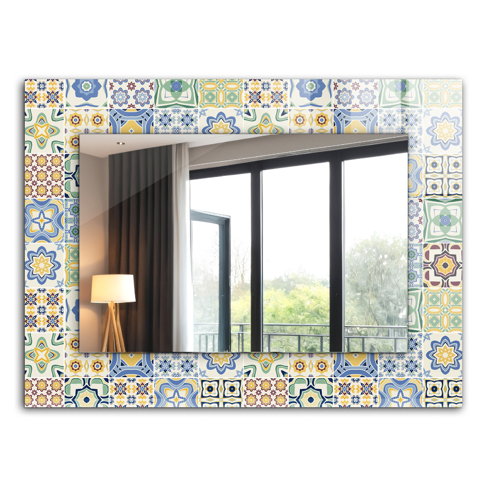 Wall mirror design Coloured tiles