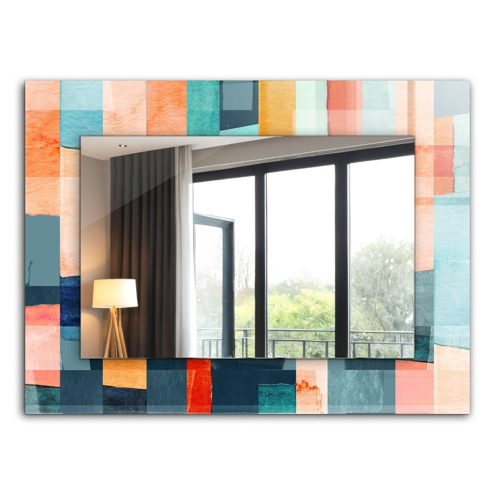 Decorative mirror Coloured abstract rectangles