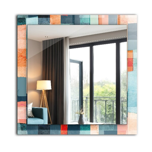 Decorative mirror Coloured abstract rectangles