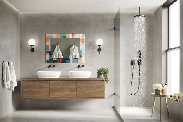 Decorative mirror Coloured abstract rectangles