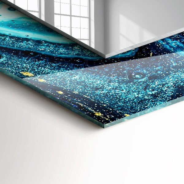 Wall mirror decor Blue abstract art