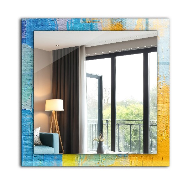 Mirror frame with print Abstract oil painting