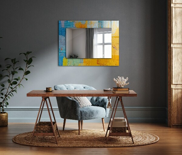 Mirror frame with print Abstract oil painting