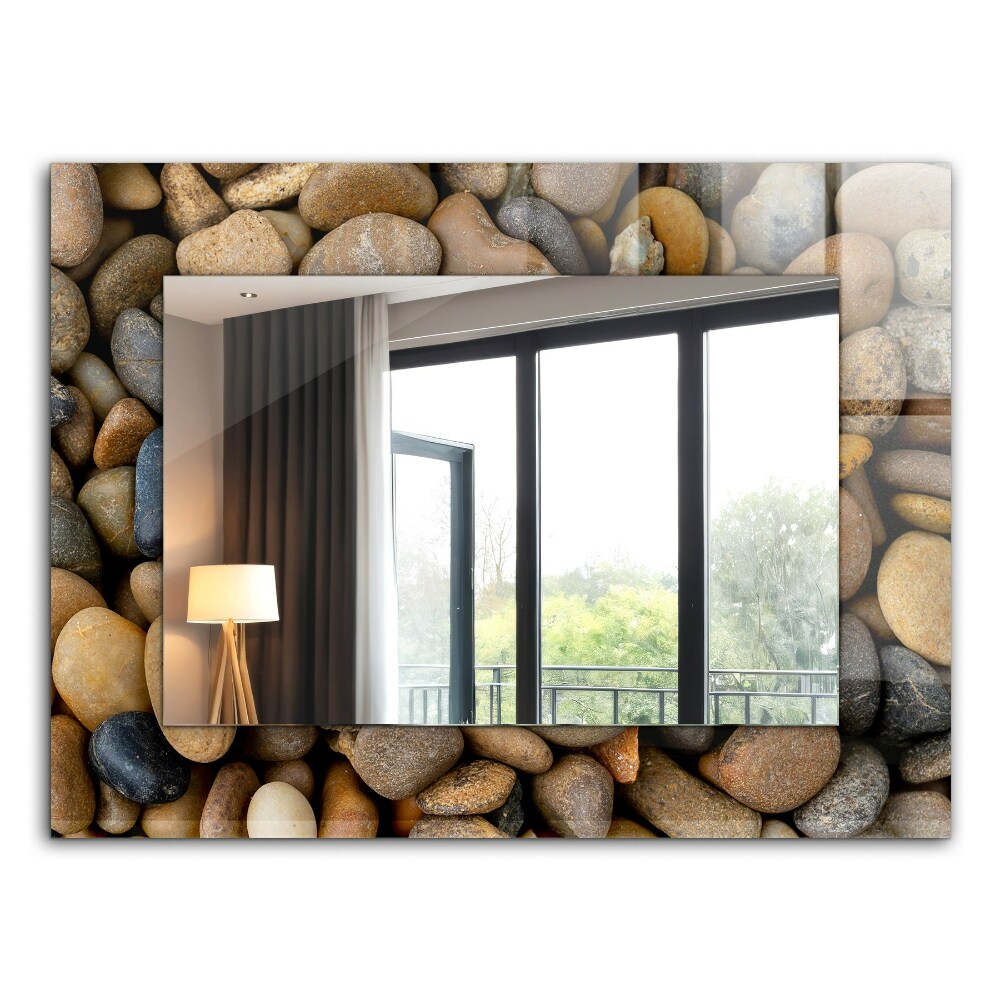 Wall mirror decor Plain coloured stones