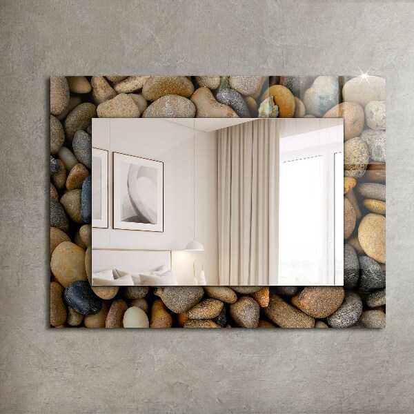 Wall mirror decor Plain coloured stones