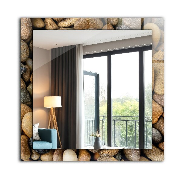 Wall mirror decor Plain coloured stones