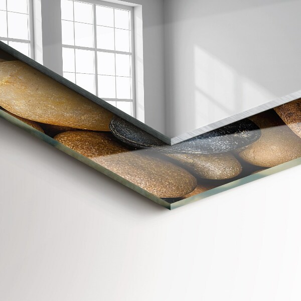 Wall mirror decor Plain coloured stones