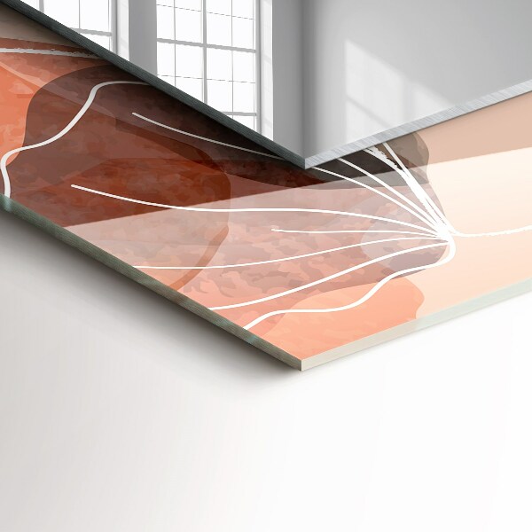 Mirror frame with print Abstract floral motifs