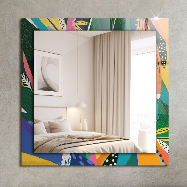 Wall mirror design Coloured abstract motif