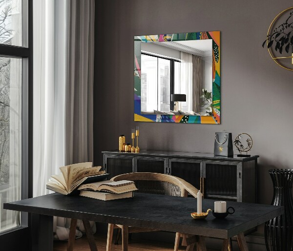 Wall mirror design Coloured abstract motif
