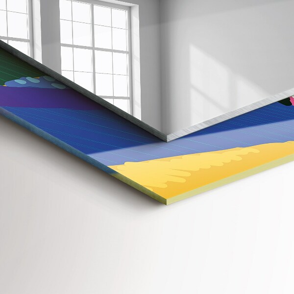 Wall mirror design Coloured abstract motif