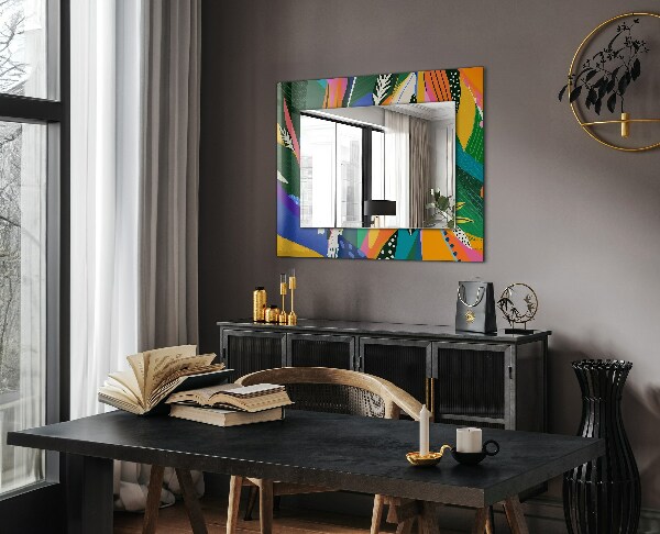 Wall mirror design Coloured abstract motif