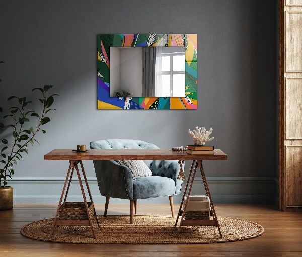Wall mirror design Coloured abstract motif
