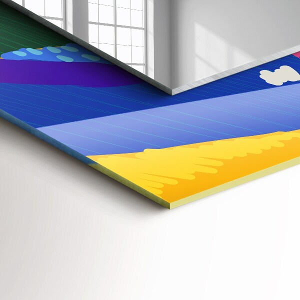 Wall mirror design Coloured abstract motif