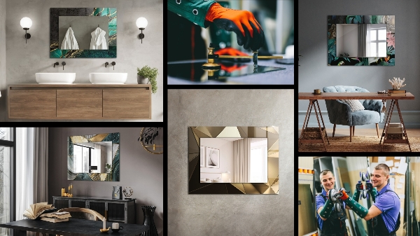 Wall mirror design Marble tones