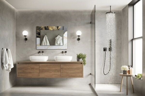 Wall mirror decor Abstract art in gold