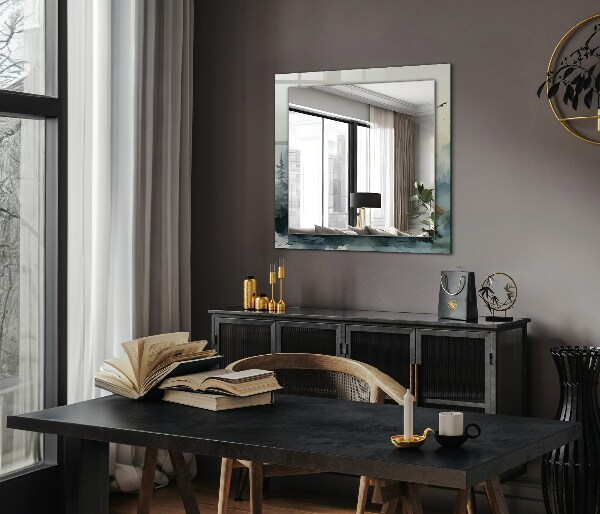 Mirror frame with print Flowers leaves birds