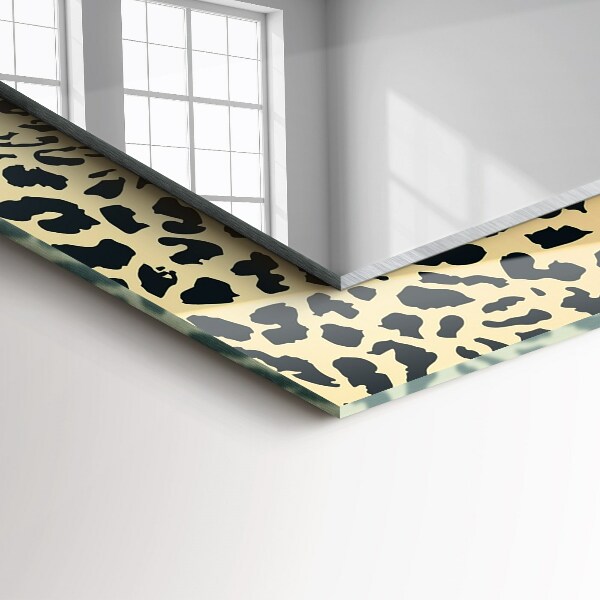 Printed mirror Green wooden planks